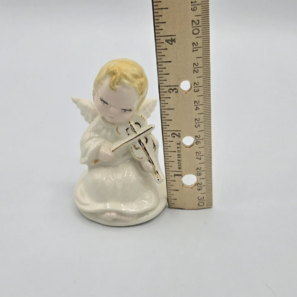 Vtg Blonde Angel Duncan‎ Enterprises Mold 1976 Violin Christmas Figurine 1980